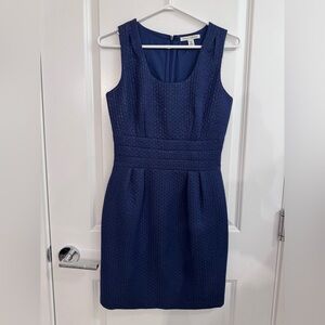 Banana Republic Textured Navy Midi Dress